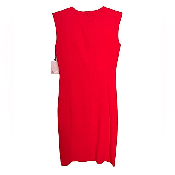 Calvin Klein | Cocktail Dress | Red with Gold Necklace | Women’s Size 2 | NWT - Picture 6 of 9
